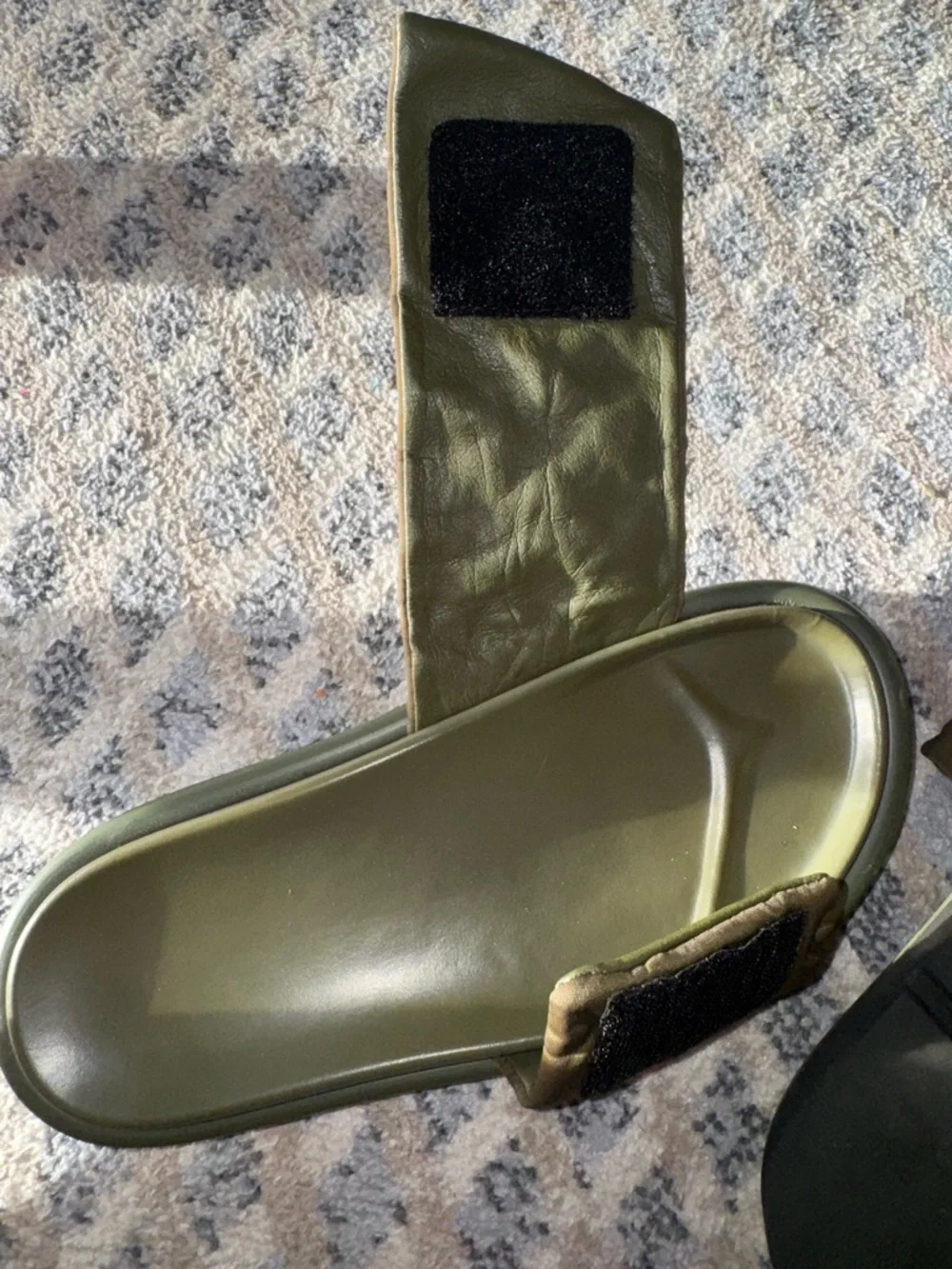 Louis Vuitton Olive and Brown Monogram Padded Slide Sandals